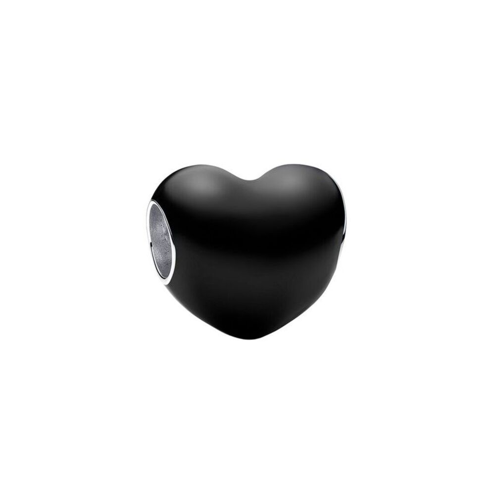 Pandora Moments Silver Black Heart Charm